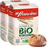 Francine Organic T55 All-Purpose French Flour, EU Certified Organic, 2.2lb (2-Pack)