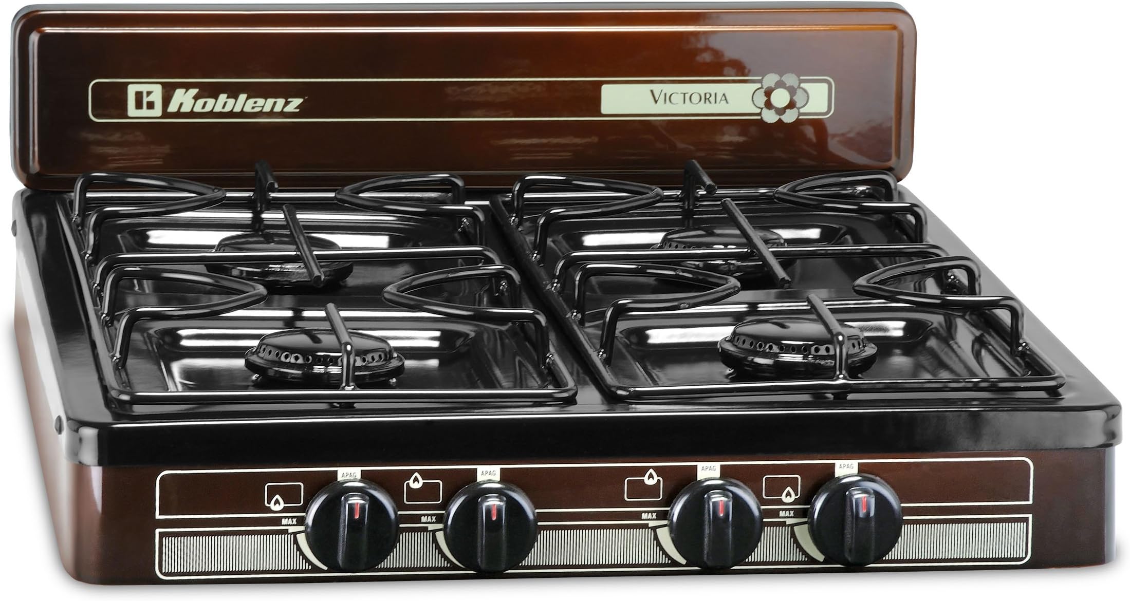 Koblenz PFK-400 Victoria 4-Burner Gas Stove, Bronze, 18" x 24"