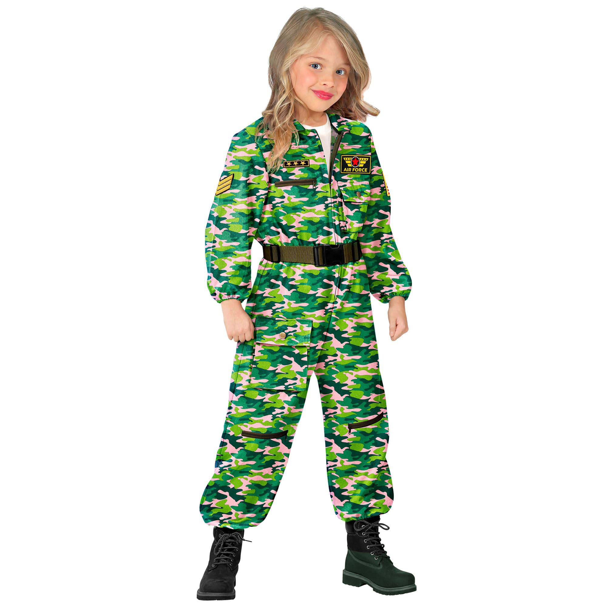 W WIDMANN MILANO Party Fashion - Unisex Child Fighter Jet Pilot Costume, Jumpsuit, Aviation, Soldier, Military, Carnival, Theme Parties