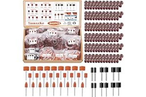 Sunxeke 442 Pieces Sanding Drums Kit for Dremel Rotary Tool,Drum Sander Sleeves 376pcs (80 120 240 320 400 600Grit),24Pcs Drum Mandrels and 42 Sanding Bits,Sanding Bits Tool Accessories with Box
