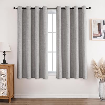 CUCRAF 100% Blackout Curtains 46x54 Off White 2 Panels Thermal Eyelet