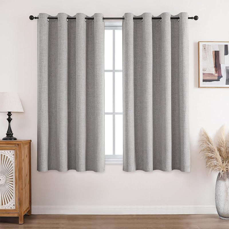 CUCRAF 100% Blackout Curtains 46x54 Off White 2 Panels Thermal Eyelet