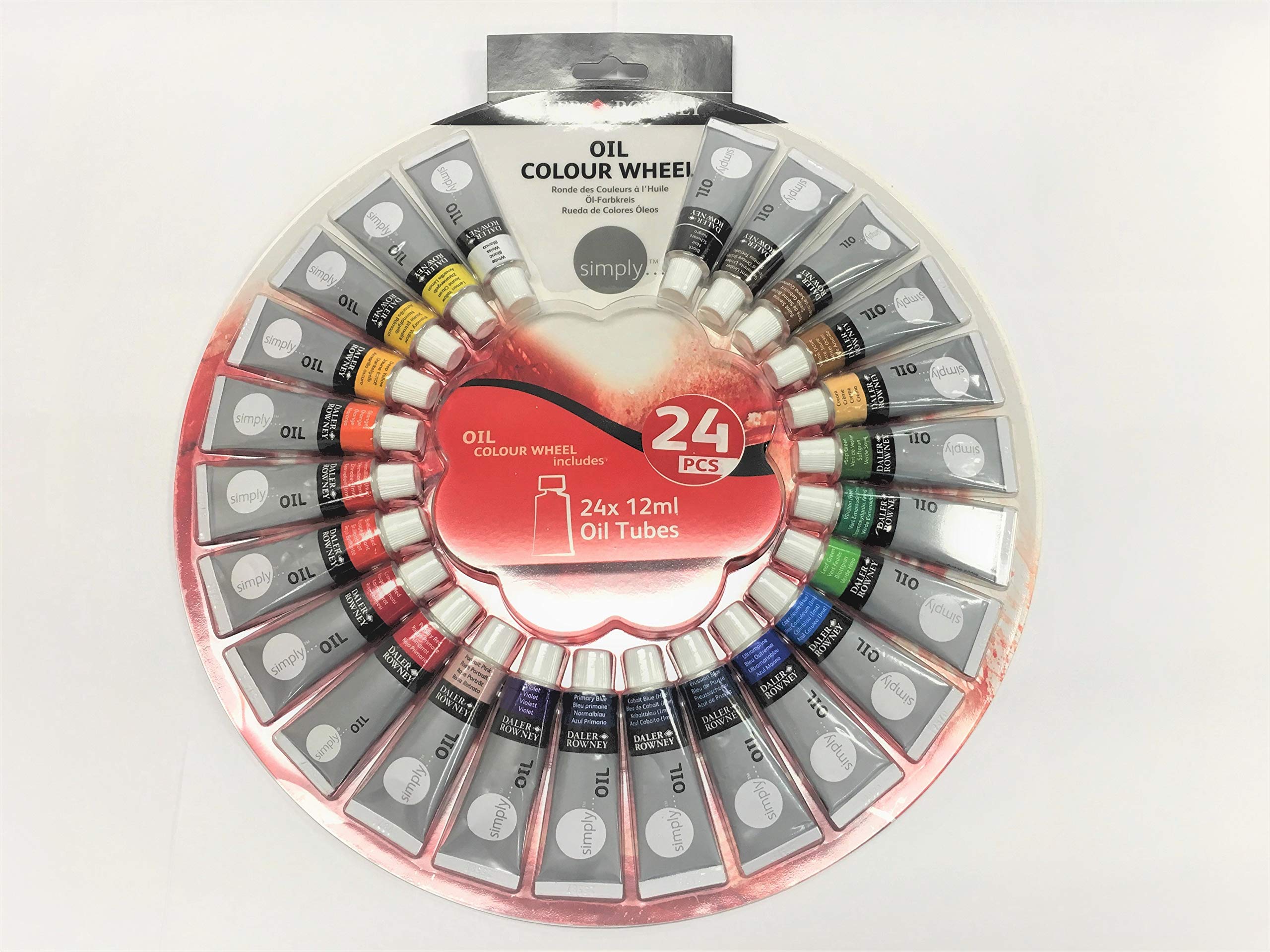 Daler Rowney simply Oil Colour Wheel Paint Set of 24 Tubes of 12ml Colours
