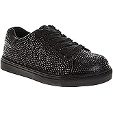 Josmo Girls Low Top Sneakers Sparkly Trendy Lace-Up Shoes (Size Little Kids to Big Kids)