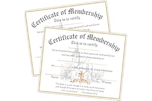 TRANFVGING Church Membership Certificates for New Members, 25 Pcs Gold Foil Recognition Certificate, Certificates of Membership Gifts for New Church Members, Christian Religious Favors & Supplies -16