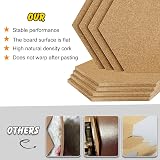 TUPARKA 8 Pack Hexagon Cork Board Tiles 8.2"x7" Self-Adhesive with 50 Push Pins view 2