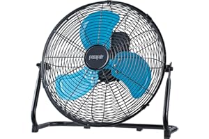 pasapair 14 inch Metal Floor Fan-3 Speed Options, High Velocity 360° Adjustable Tilting Head Fan for Shop, Garage, Commercial Warehouse Outdoor Indoor Use