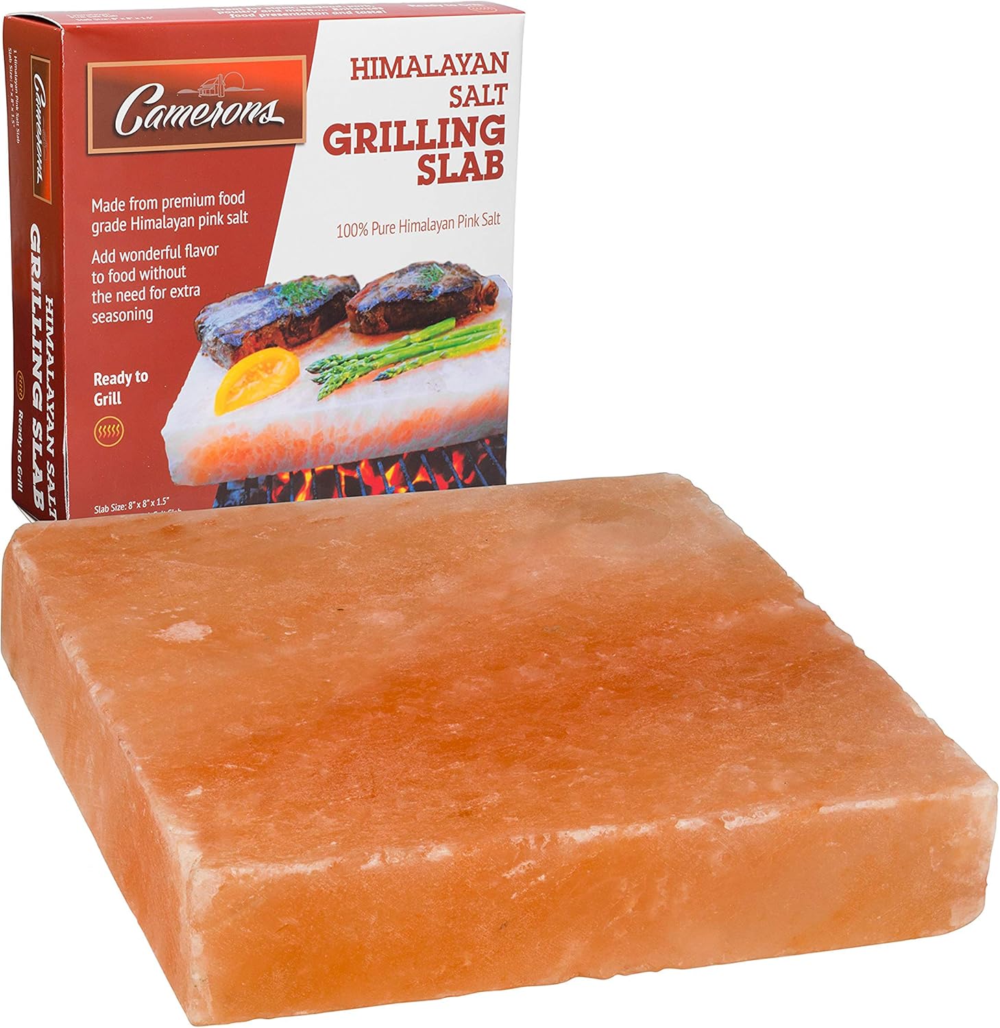 Himalayan Salt Block for Grilling (Large 8" x 8") FDA Approved Seasoning Slab for Cooking and