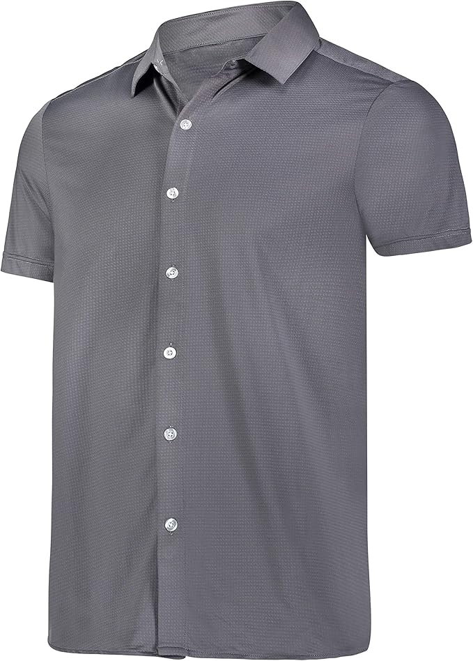 athletic fit short sleeve button down