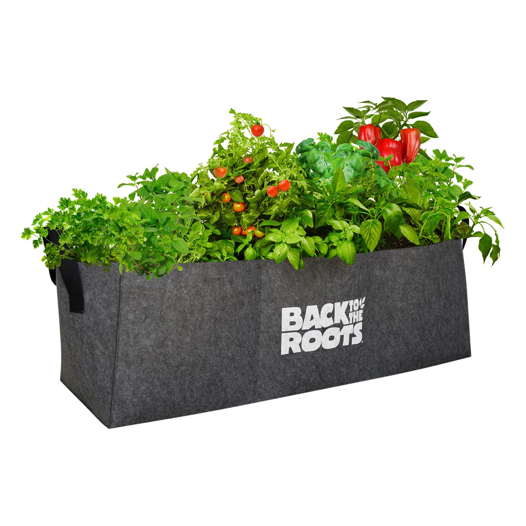 Back to the Roots Space-Saving Raised Gardening Bed for All Plant Types, Weatherproof Fabric, Heather Gray