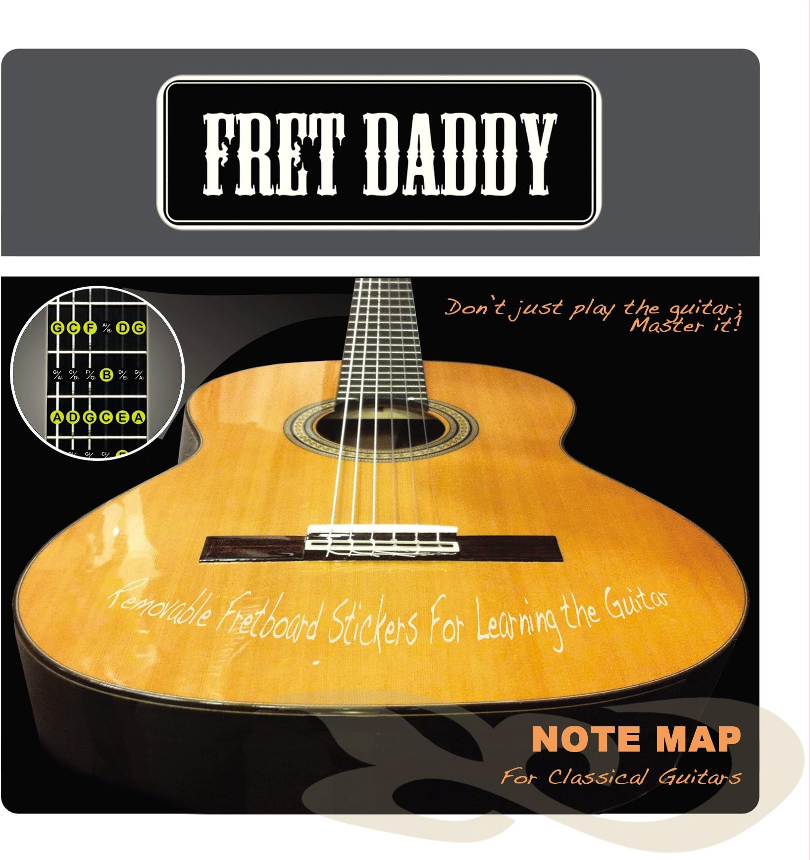 Fret Daddy Fretboard Notemap For Classical Guitar