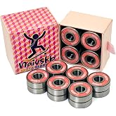 Naivskb Skate Bearings 7mm 16 Pack, Precision 627 Bearings Quad Skates Roller Derby Skate Dance(Vintage Pink)