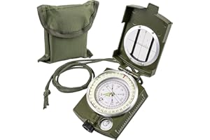 JEWHEG Compasses，Hiking Compass for Survival with ，Waterproof Durable and Pocket-SizedTactical Survival Compass with Lanyard，Climbing Biking Exploring Geology, Outdoor Activities
