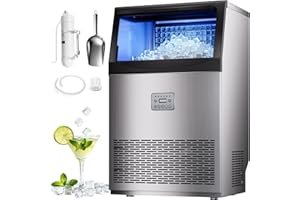 SUNGDOGIN Commercial Ice Maker Machine 200lbs/24H, 33lbs Storage Ice Maker for Business, 96 Cubes in 7-14 Mins, Stainless Steel Ice Maker for Cafe Bar Restaurant Beverage Shops, Under Counter Ice Machine