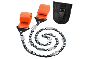 Rope Saw for Tree Limbs - Hand Chainsaw for Survival with Bag | Stainless Steel 25" Folding Tree Saw with Bi-Directional Teet