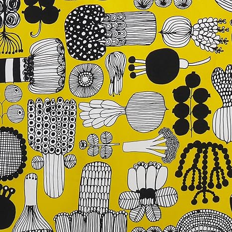 Amazon Marimekko マリメッコ 生地 約137 100cm Puutarhurin Parhaat プータルフリン パルハート イエロー 布 生地 通販
