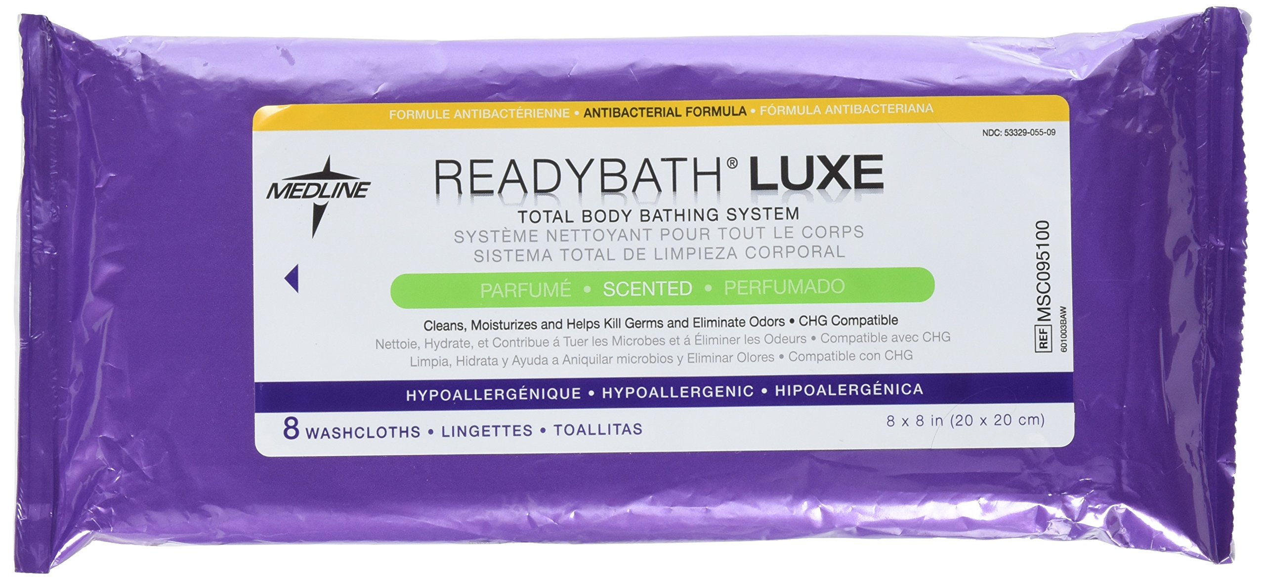 ReadyBath Premium WASHCLOTHS, ANTIBACTERIAL FORMULA, 8PK