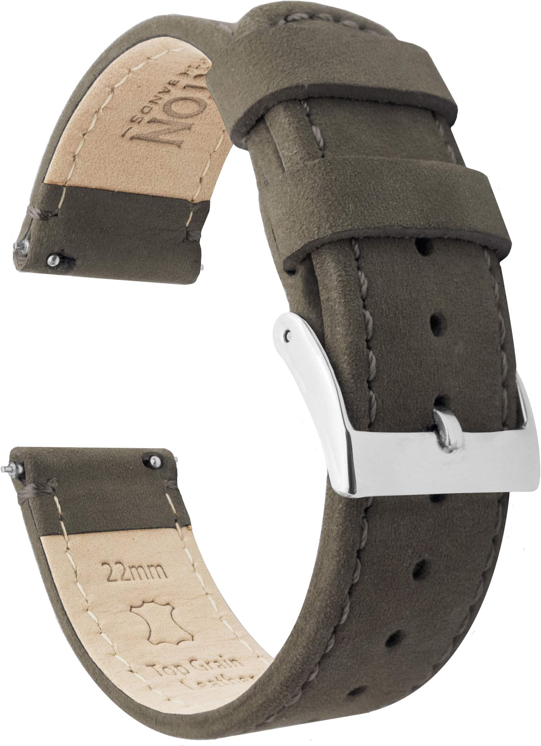 BARTON WATCH BANDSBarton Quick Release - Top Grain Leather Watch Band Strap - Choice of Colour & Width - 16mm, 18mm, 19mm, 20mm, 21mm 22mm, 23mm or 24mm