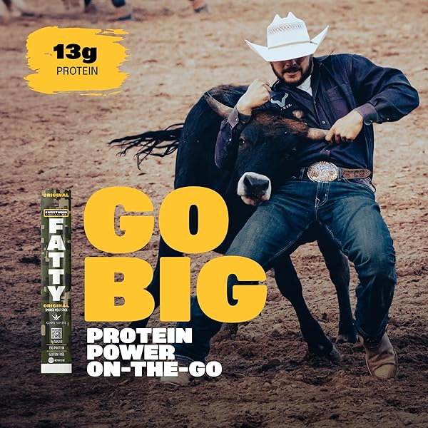 FATTY MEAT STICKS, GRASS-FED BEEF, HIGH PROTEIN SNACK, CAMPING, SPORTS, ROAD TRIP, LOW CARB, GLUTEN FREE, MSG FREE, NITRATE FREE, ORIGINAL FLAVOR, 2 OZ.
