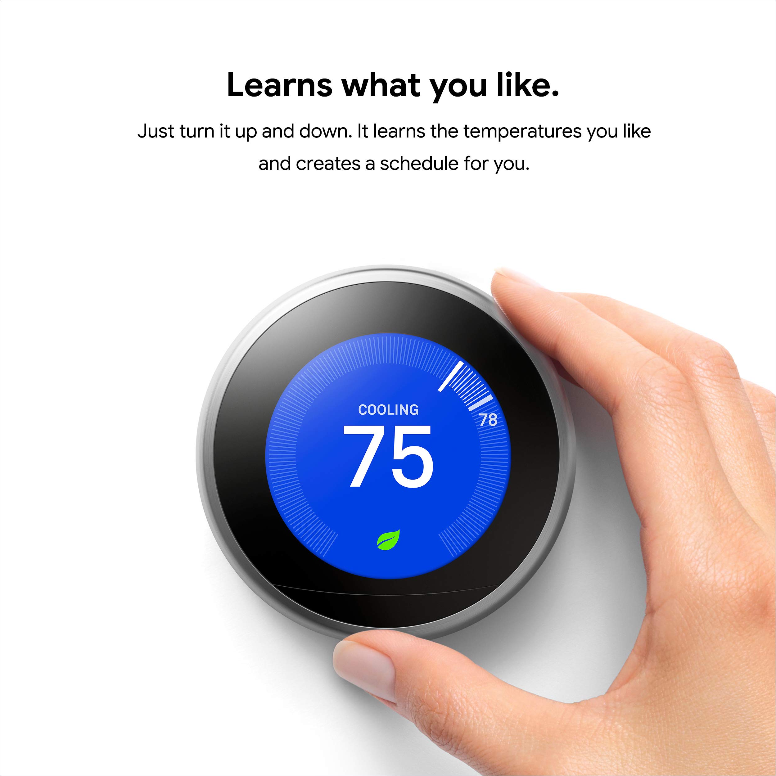 Google Nest Learning Thermostat - Programmable Smart Thermostat for Home - 3rd Generation- Works with Alexa - White