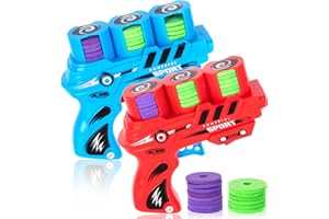 ArtCreativity Foam Disc Shooter Set of 2 Disc Guns with 36 Flying Discs, Fun Toy Foam Blasters for Kids, Outdoor Games, Summer Activities, and Party Favors for Ages 8-12
