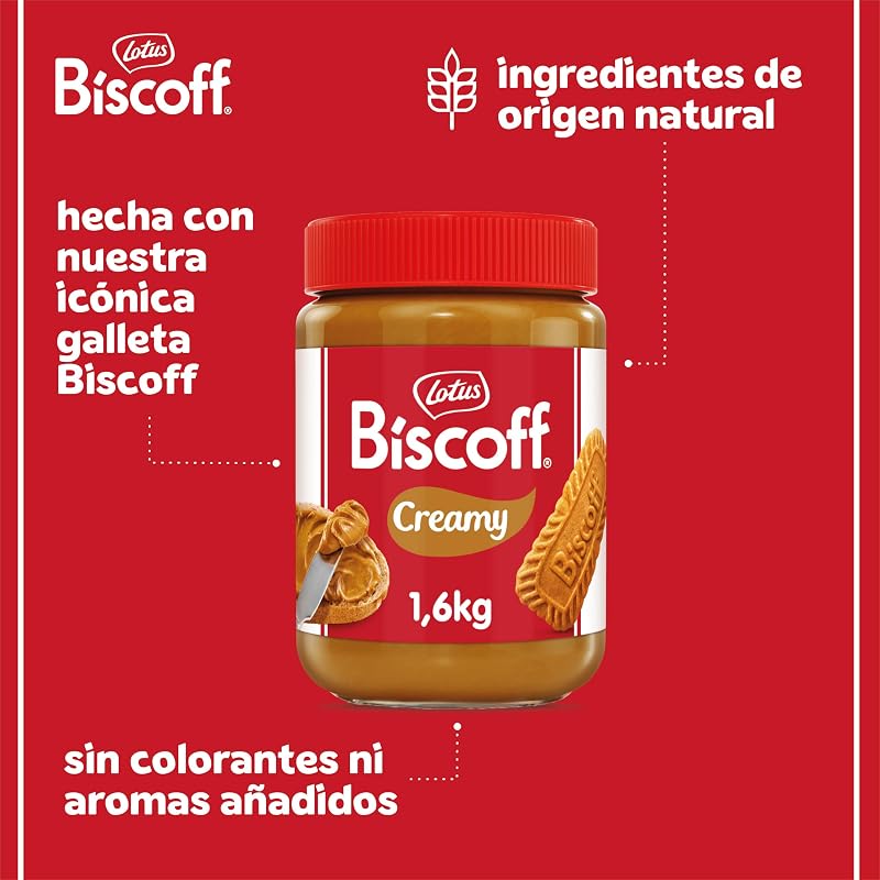 Lotus Biscoff Crema para Untar | Cremoso | Tarro PET | 1,6 kg