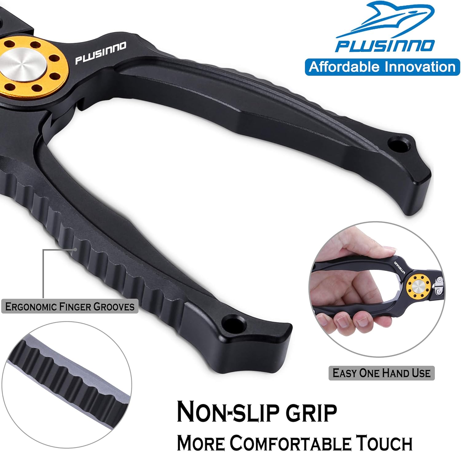 PLUSINNO 8” Fishing Pliers, 6061 Stainless Steel Fishing Tools, Split Ring Pliers Hook Removers, Tungsten Carbide Cutters, Corrosion Resistant Teflon Coating, Saltwater Resistant Fishing Gear : Sports & Outdoors