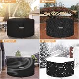 Dokon Garden Furniture Cover Waterproof Round Ø102x71cm Black view 3