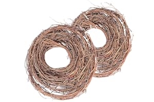 KERYAR 15 Feet DIY Crafts Natural Grapevine Twig Vine Garland Wreaths for Wedding House Holiday Door Wall Decor - 2 Pack…