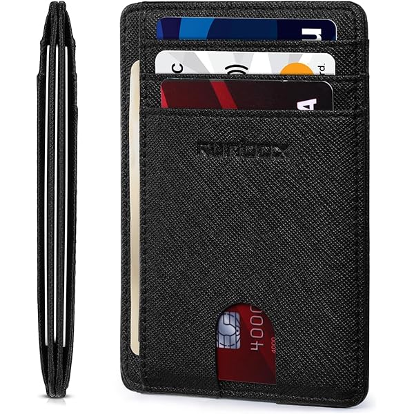 Cartera Minimalista Muradin Black Con Bloqueo Rfid