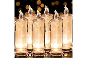 LED Flameless Candles (D:2.75" x H:7.08"), Battery Operated [Batteries Included], Bright Fake Pillar Candle for Halloween Chr