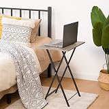 HOOBRO Side Table 2 Pack Folding Tables Industrial Greige Black EBG25BZ01 view 3