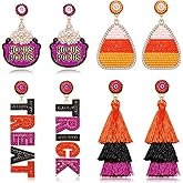 Christmas Earrings Beaded Holiday Earrings for Women Christmas Tree Snowflake Tassel Dangle Earrings New Years Mardi Gras Earrings Festive Party Jewelry Gifts