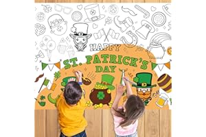 GISTOME 43.3 x 31.5 Inch St Patrick's Day Coloring Paper Tablecloth Poster Banner for Children Games Activity - Disposable Table Cover Color-in Craft for Kids School Classroom Dining Party Favors