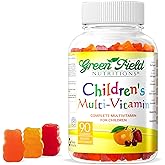 Greenfield Nutritions Halal Multivitamin for Kids – Gelatin-Free Halal Kids Multivitamin Gummies with Vitamins A, B, C, D, Iodine & Zinc for Immunity – Essential Vitamins for Children (90 Count)