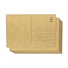 Set of 50 Brown Kraft Paper Blank Postcards Pack - Self Mailer Mailing Side Postcards 50 Pack Postage Saver - 4 x 6 Inches