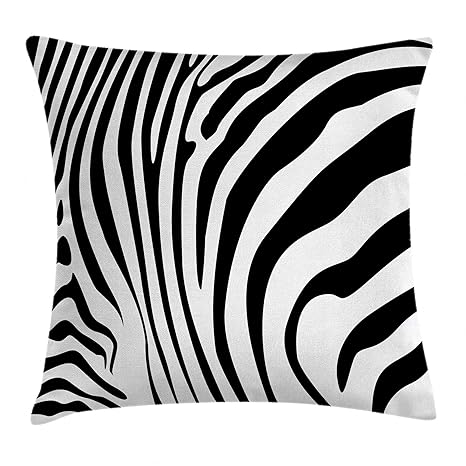 Amazon Com Ambesonne Zebra Print Throw Pillow Cushion Cover