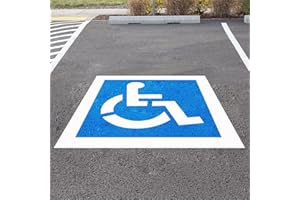36’’x36’’ Handicap Parking Stencil for Painting, ADA Compliant, Silicone Handicap line Stencil for Parking lot