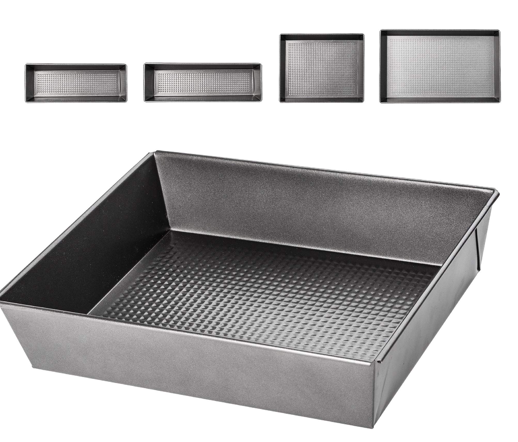 KADAX Baking Tray, Non-Stick Coated Baking Tin, Metal Baking Form in Various Sizes, Silver Rectangular Baking Tray with High Edges for Cake, Cookies (27.5 x 22.5 x 6 cm)