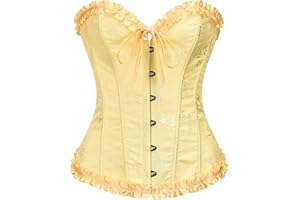 Vrapo Bustier Corset Top for Women | Overbust Lace Up Waist Cincher Shapewear Lingerie