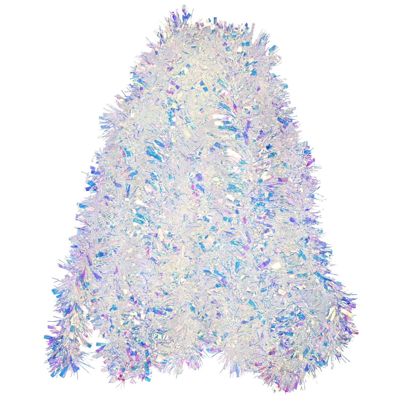 Photo 1 of 20ft/6m Christmas Tinsel Garland Iridescent Metallic Hanging Garland for Christmas Tree Fireplace Mantle Home Decoration