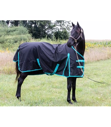 La La Pet Wasserdichte Pferdedecke 220 G – Atmungsaktiv, Verstellbar Für Pferde & Ponys, Größe 117,8 Cm
