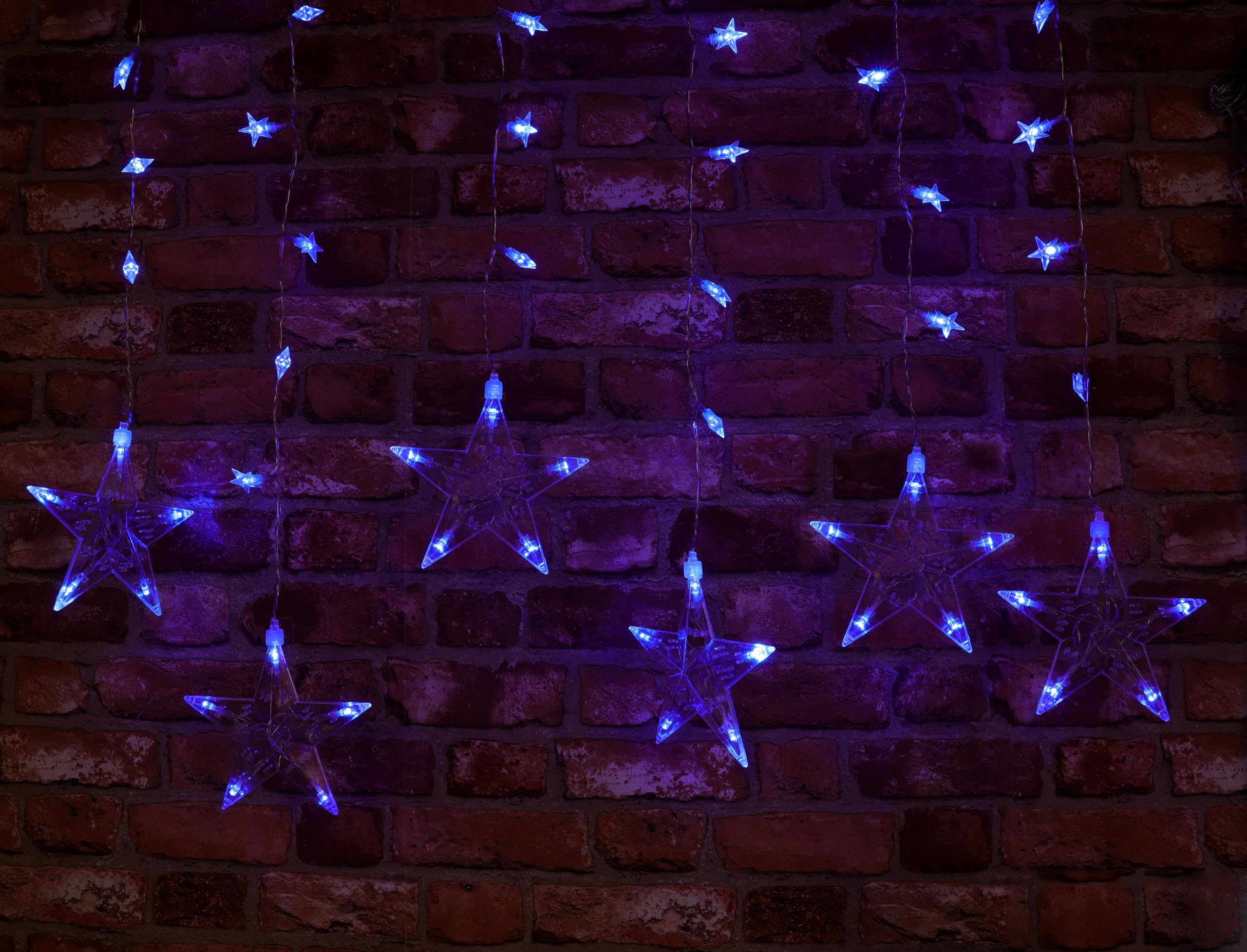 Christmas Concepts® Blue Led Star Curtain Lights, Christmas Lights - 1.2m x 1m Size
