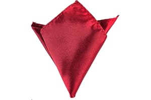 Boolavard Satin 1pcs, 6pcs or 12pcs Pack Solid Plain Wedding Mens Pocket Square Office Suit Handkerchief Hanky