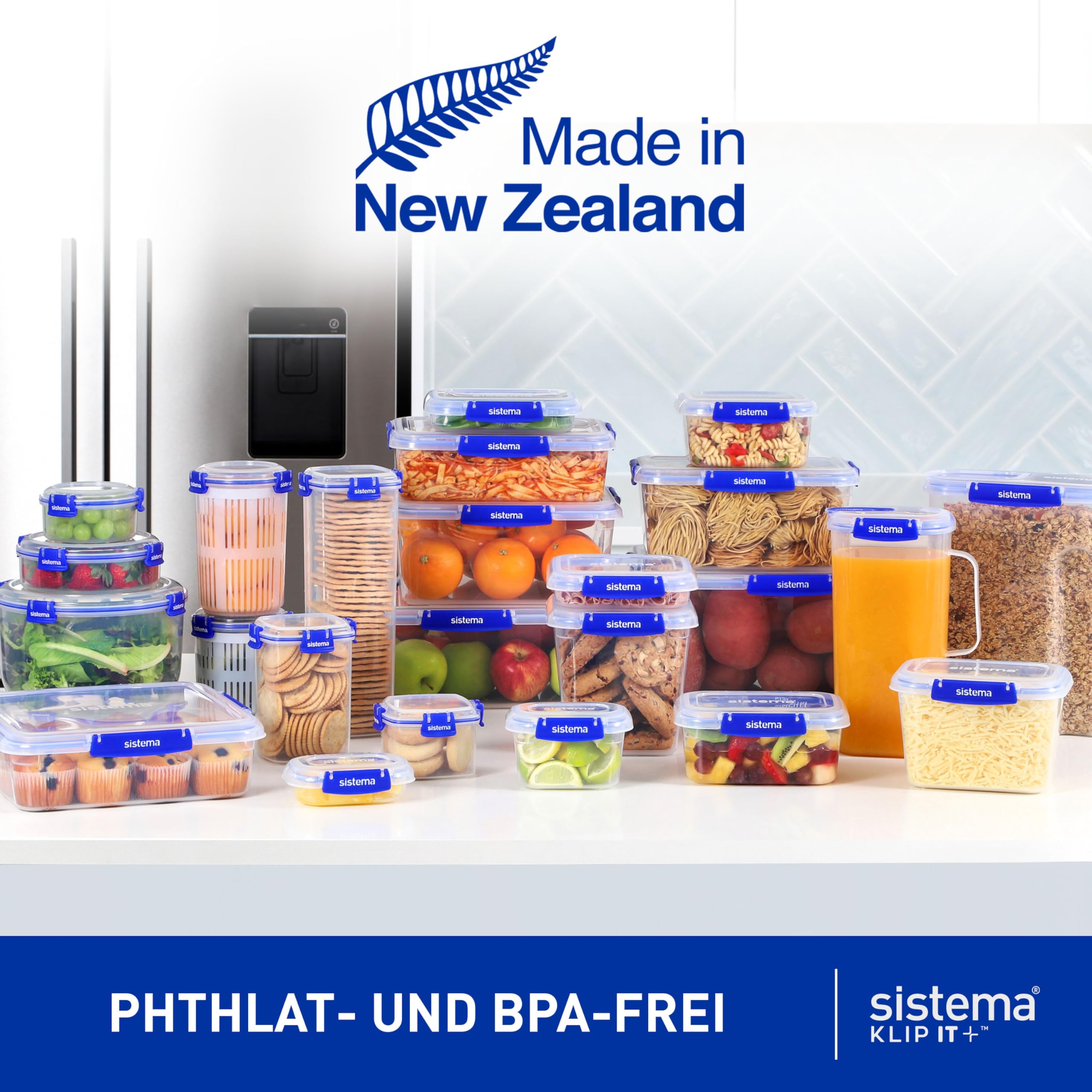 Sistema KLIP IT PLUS Frischhaltedosen-Set | 1 L | 4 luftdichte Behälter | Auslaufsicherer Verschluss | Einfache Verschlussclips | BPA-Frei 6