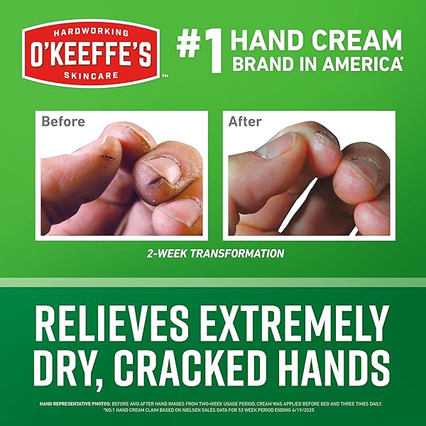 O’KEEFFE’S WORKING HANDS HAND CREAM FOR EXTREME DRYNESS – 3.4 OZ JAR (2 PACK) – REPAIRING SKINCARE FOR CRACKED, DRY HANDS