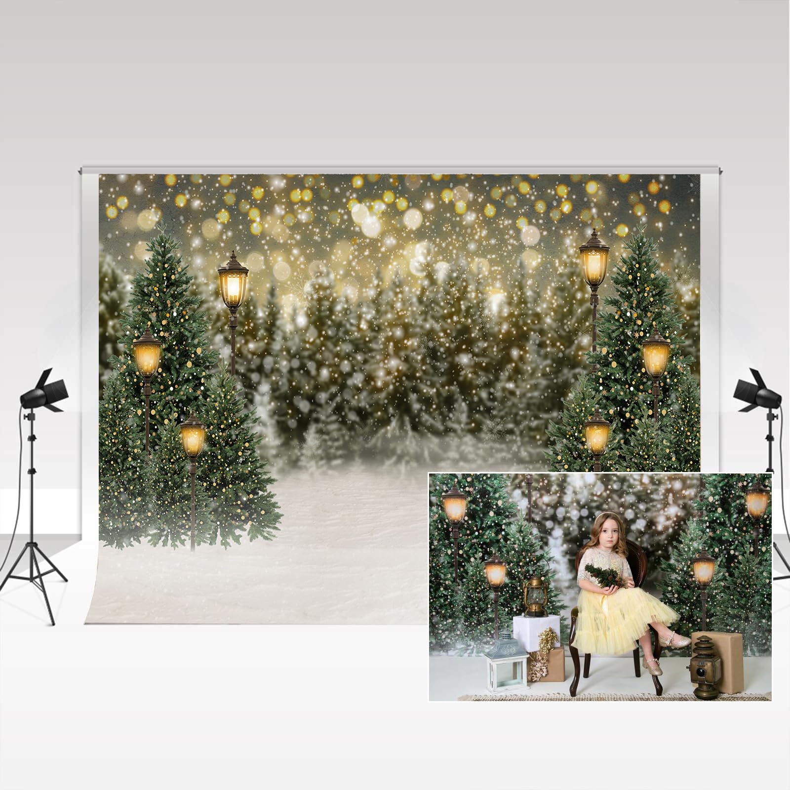 Kate Winter Backdrop photography 2.2x1.5m/7x5ft Soft & Warm Photo studio Photographic Background Magazine Portrait Photography Accessories Wedding Decoration Background wall Decoration for Video