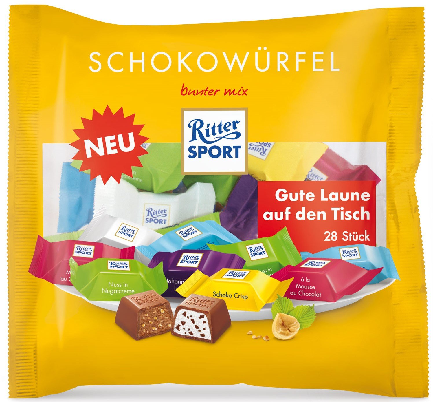 Ritter Sport Chocolate Cube Colorful mix (222g) Bag Grocery & Gourmet Food
