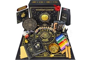 LUNAR WHISPERS Large Witchcraft Kit 73 pcs – Premium Witch Kit for Beginners – Wiccan Supplies and Tools – Altar Supplies, Crystals, Gemstones, Herbs, Spell Candles, Palo Santo Sticks