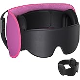 SARISUN Travel Pillows for Airplanes, Upgraded Airplane Pillow with 3D Eye Mask and Ear Cover Design for Long Flight, 360° Support Sleep Head Hold, Plane Headrest for Sleeping, Stop Bobblehead, Pink